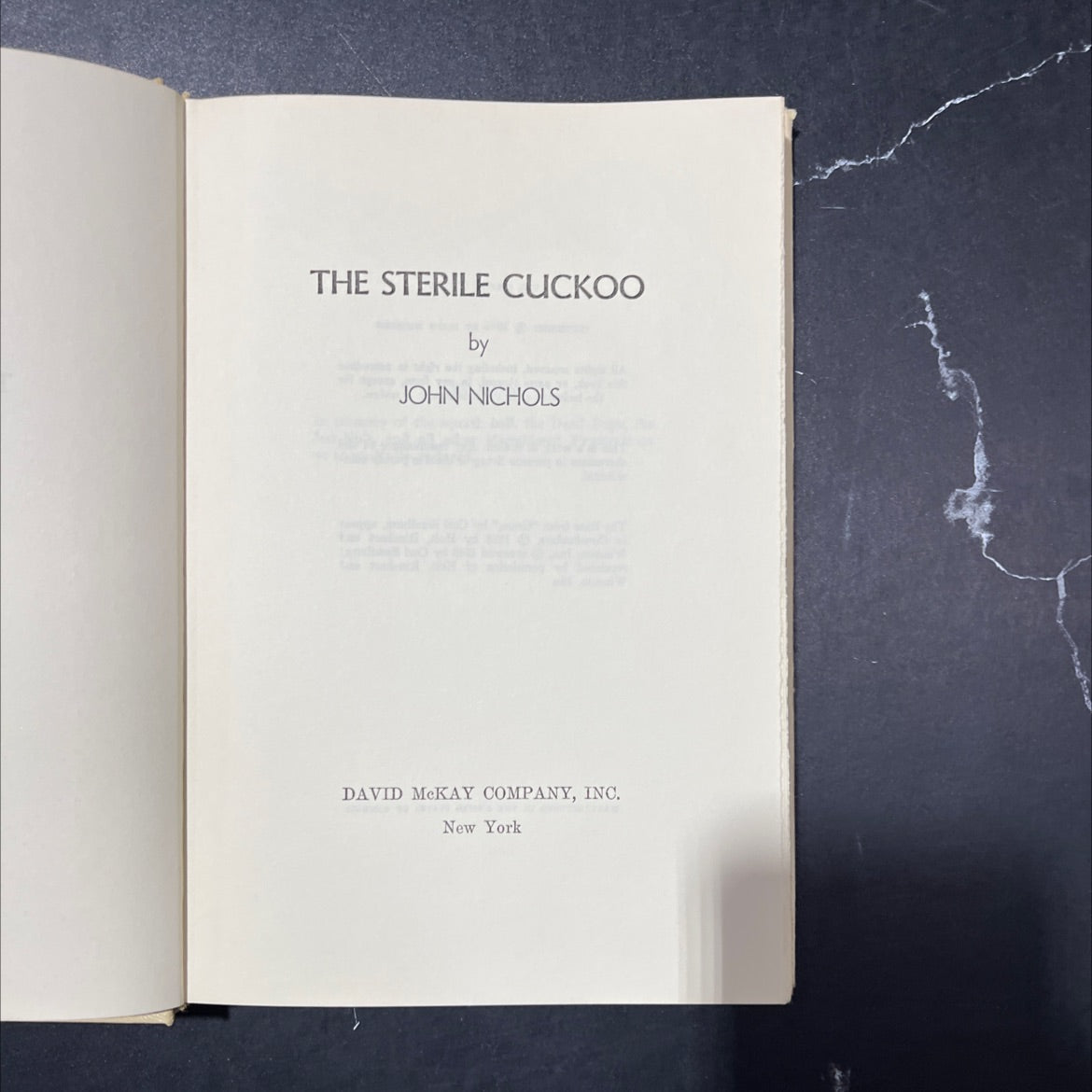 the sterile cuckoo book, by john nichols, 1965 Hardcover image 2
