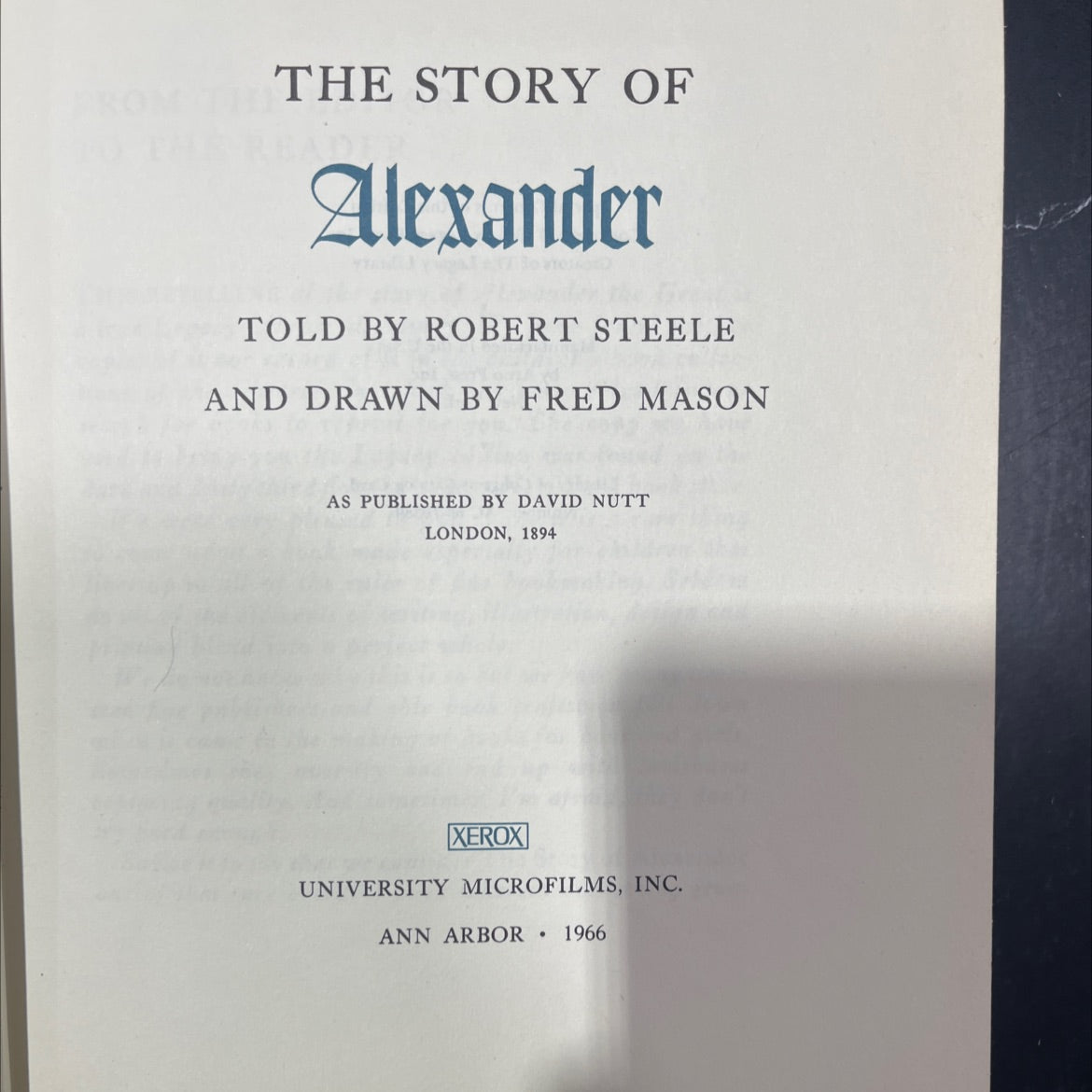 the story of alexander book, by robert steele, 1894 Hardcover image 2