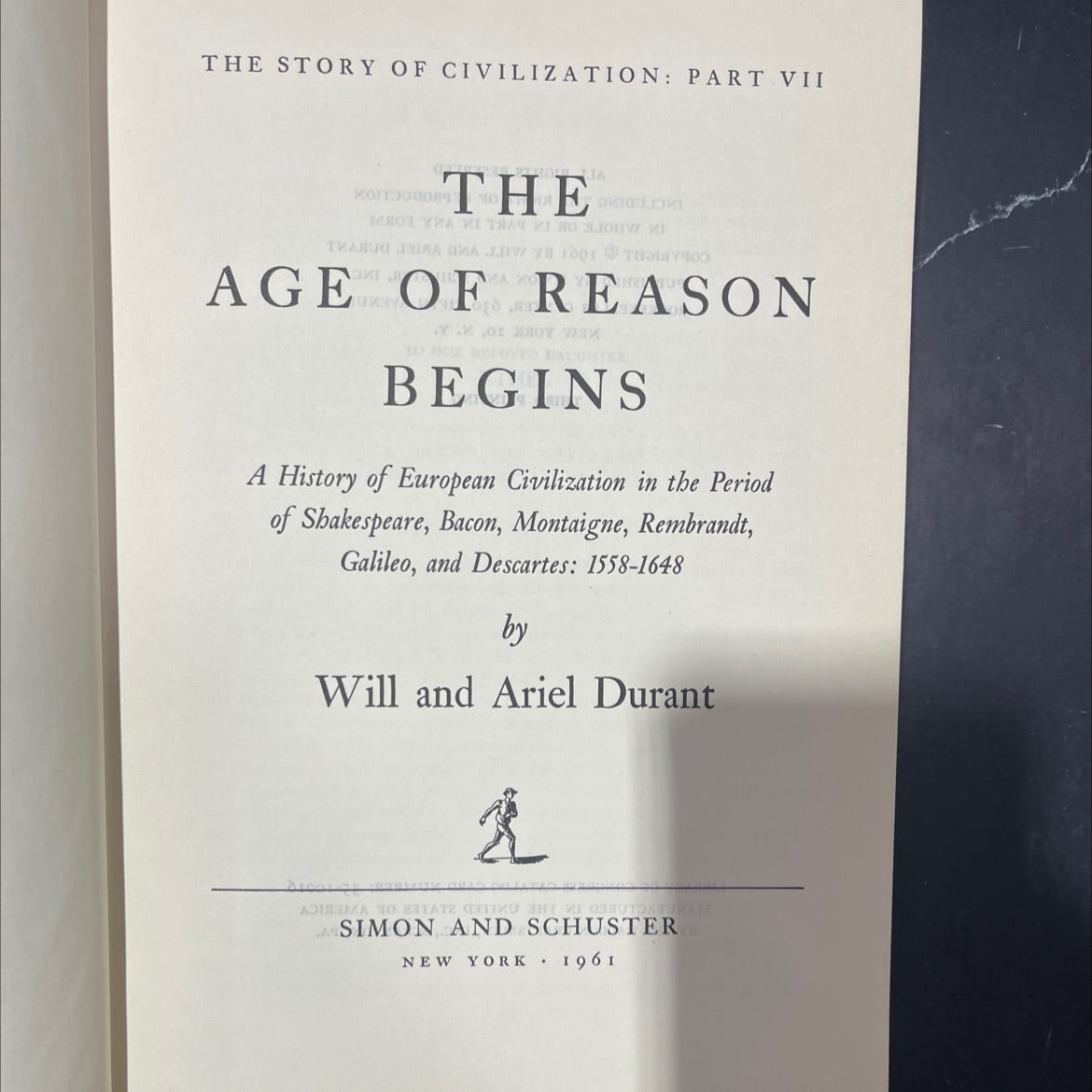 the story of civilization: part vii the age of reason book, by will and ariel durant, 1961 Hardcover image 2