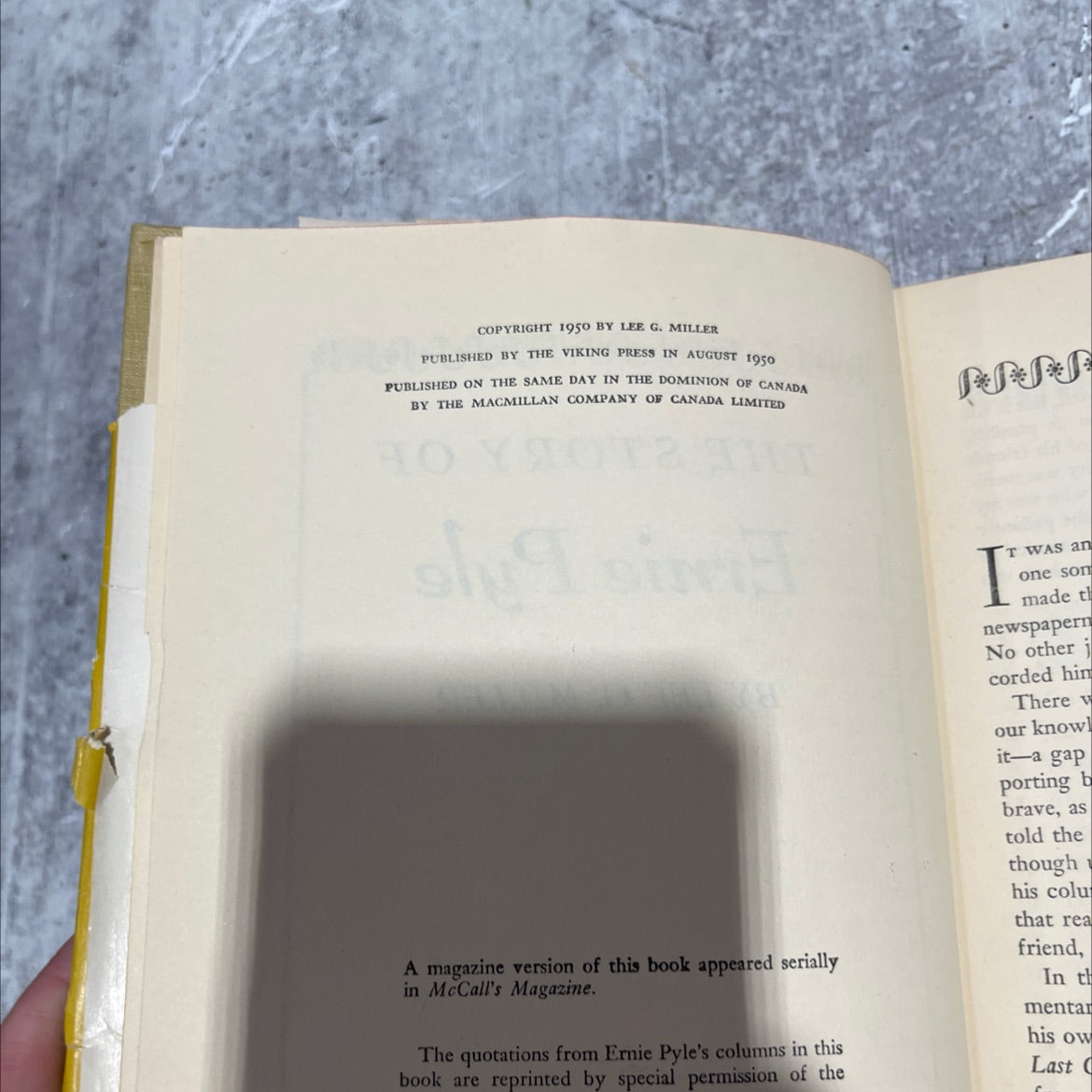 the story of ernie pyle book, by lee g. miller, 1950 Hardcover image 3