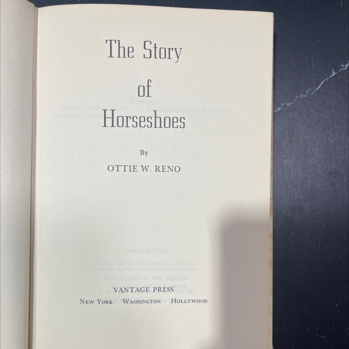 the story of horseshoes book, by ottie w. reno, 1963 Hardcover image 2