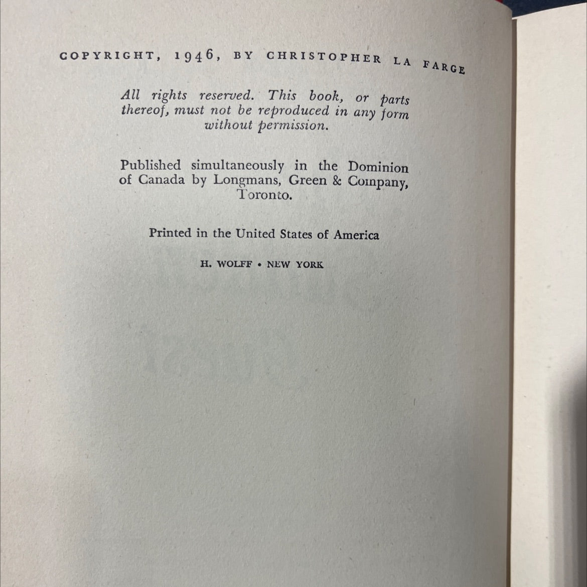 the sudden guest book, by christopher la farge, 1946 Hardcover image 3