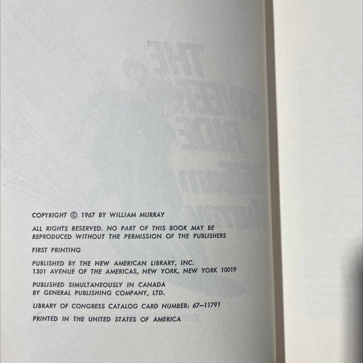 the sweet ride book, by william murray, 1967 Hardcover image 3