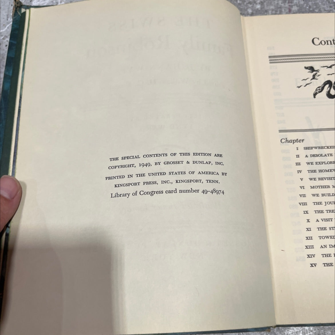 the swiss family robinson book, by johann wyss, 1949 Hardcover image 3