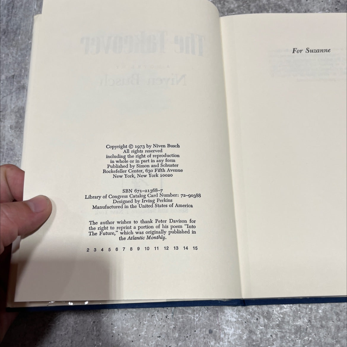 the takeover book, by Niven Busch, 1973 Hardcover image 3