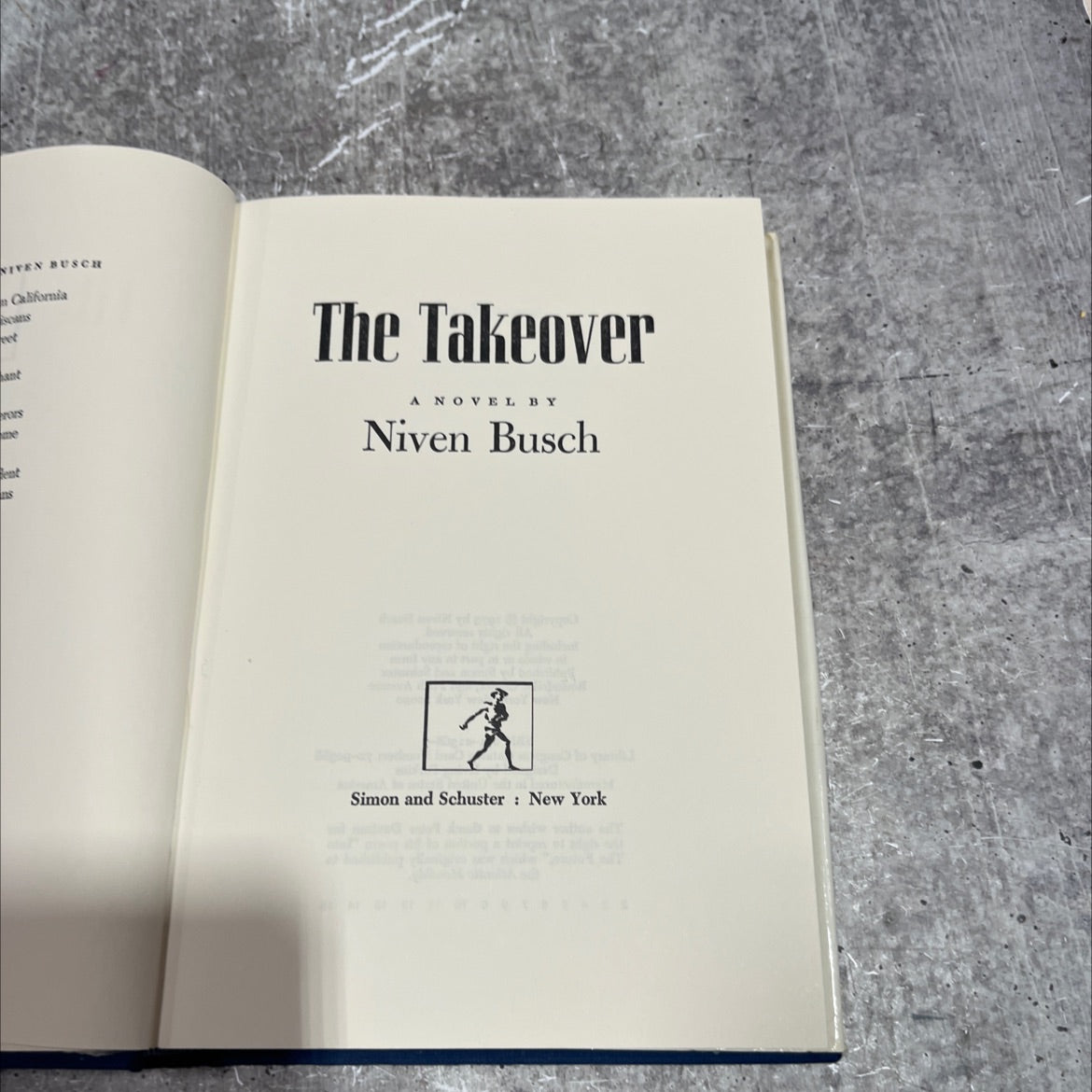 the takeover book, by Niven Busch, 1973 Hardcover image 2