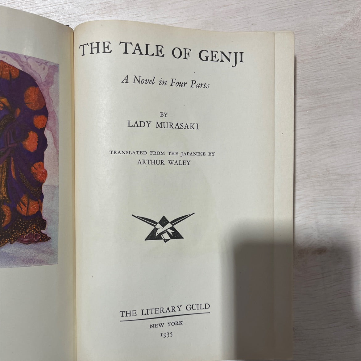 the tale of genji a novel in four parts book, by lady murasaki, 1935 Hardcover, Antique image 2