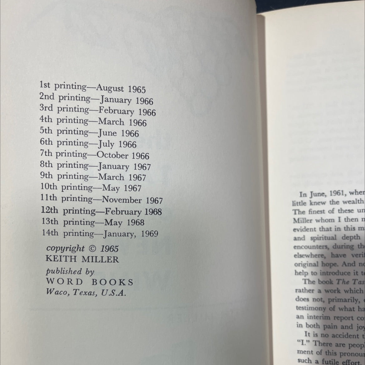 the taste of new wine book, by keith miller, 1969 Hardcover image 3