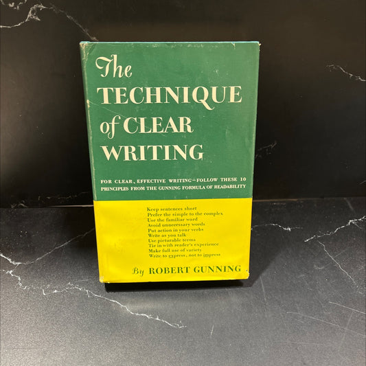 the technique of clear writing book, by robert gunning, 1952 Hardcover, Vintage image 1