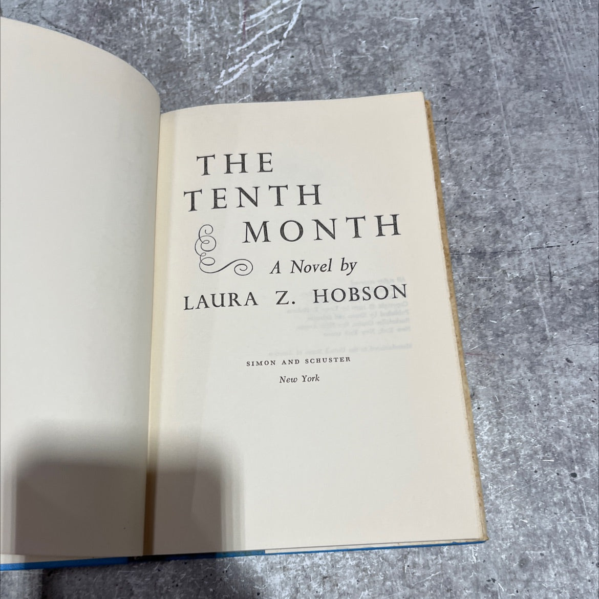 the tenth month book, by laura z. hobson, 1970 Hardcover image 2