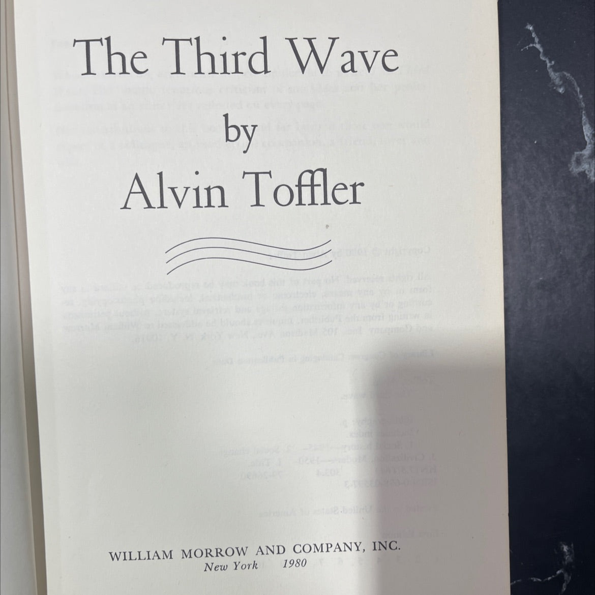the third wave book, by alvin toffler, 1980 Hardcover image 2