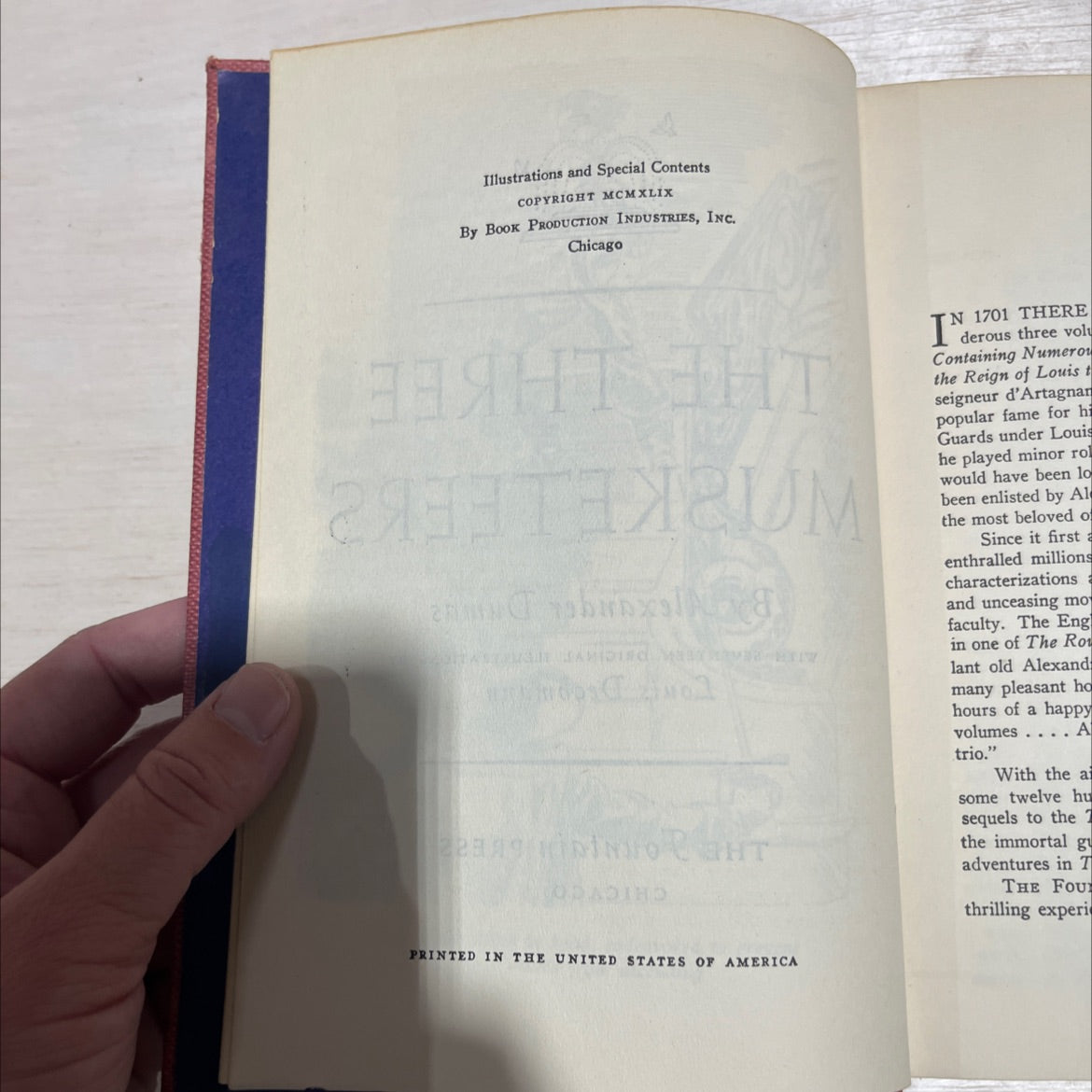 the three musketeers book, by alexander dumas, 1949 Hardcover image 3