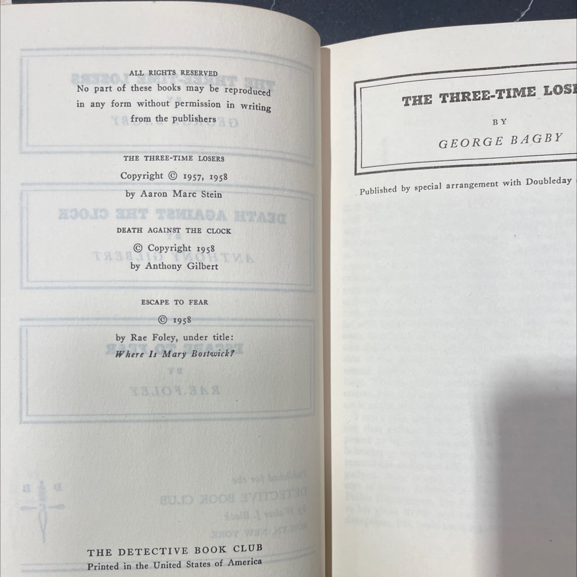 the three-time losers book, by george bagby, 2008 Hardcover image 3