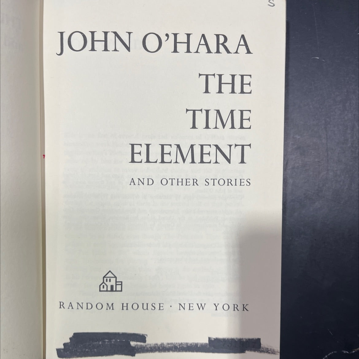 the time element and other stories book, by john o'hara, 1972 Hardcover image 2