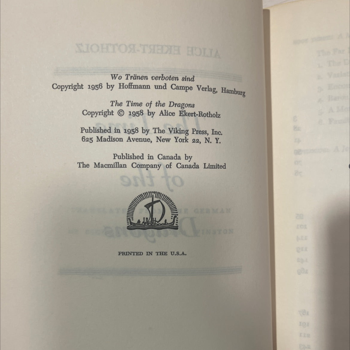 the time of the dragons book, by alice ekert-rotholz, 1958 Hardcover, Vintage image 3
