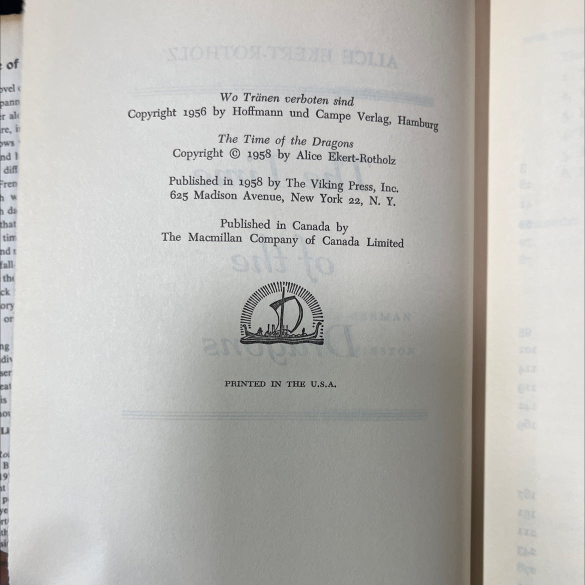 the time of the dragons book, by alice ekert-rotholz, 1958 Hardcover image 3