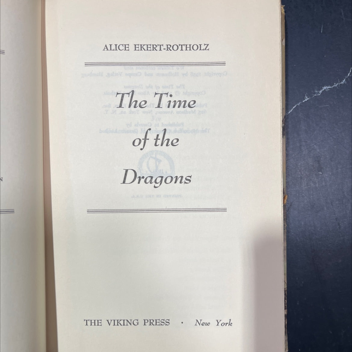 the time of the dragons book, by alice ekert-rotholz, 1958 Hardcover image 2