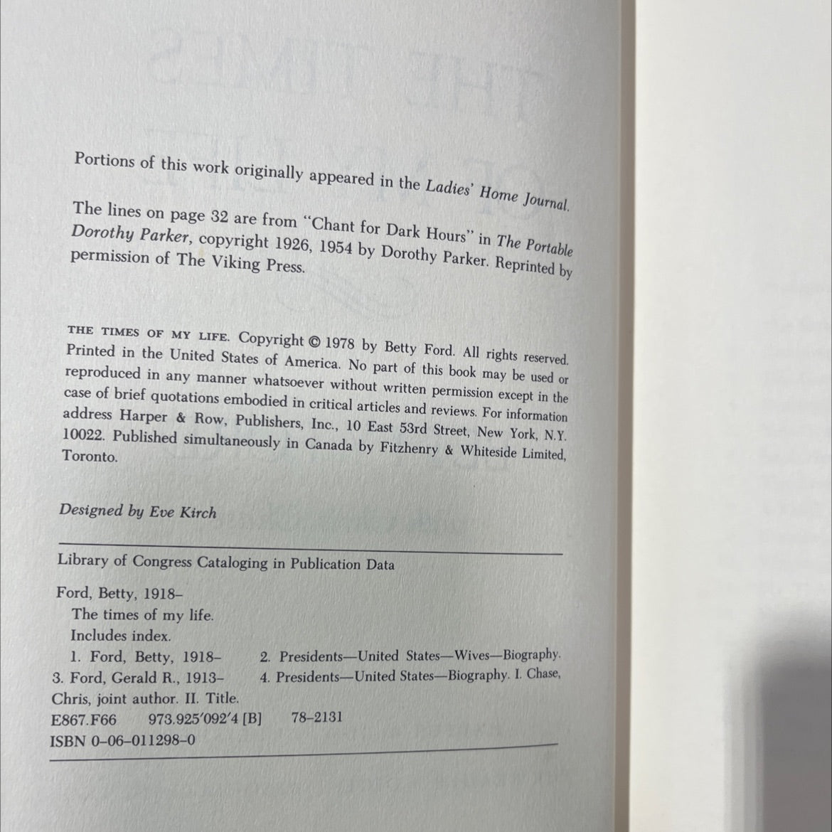 the times of my life book, by betty ford, 1978 Hardcover image 3