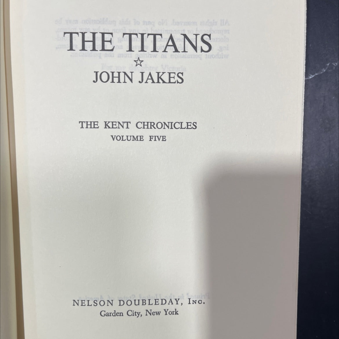 the titans book, by john jakes, 1976 Hardcover image 2