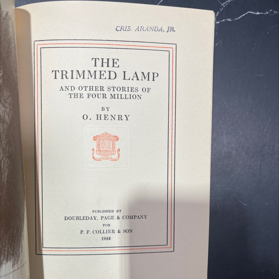 the trimmed lamp and other stories of the four million book, by o. henry, 1922 Hardcover image 2