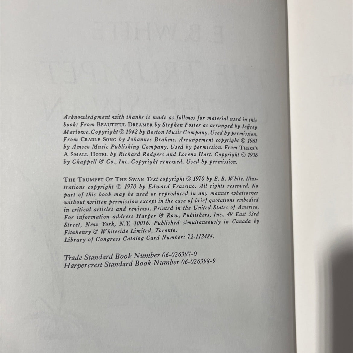 the trumpet of the swan book, by E. B. White, 1970 Hardcover image 3