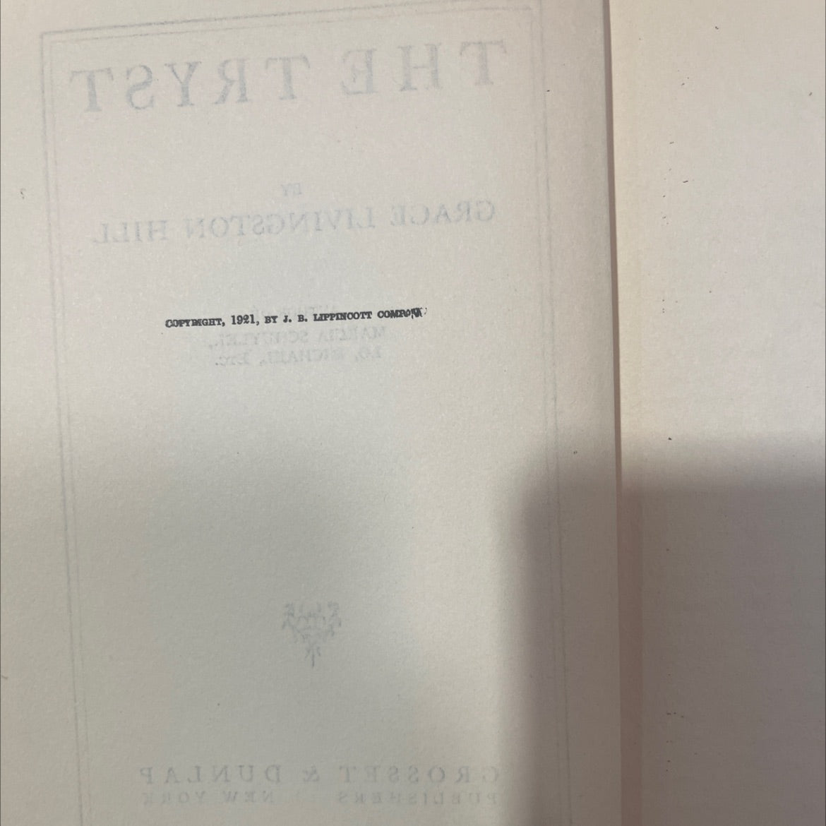 the tryst book, by grace livingston hill, 1921 Hardcover, First Edition, Antique image 3