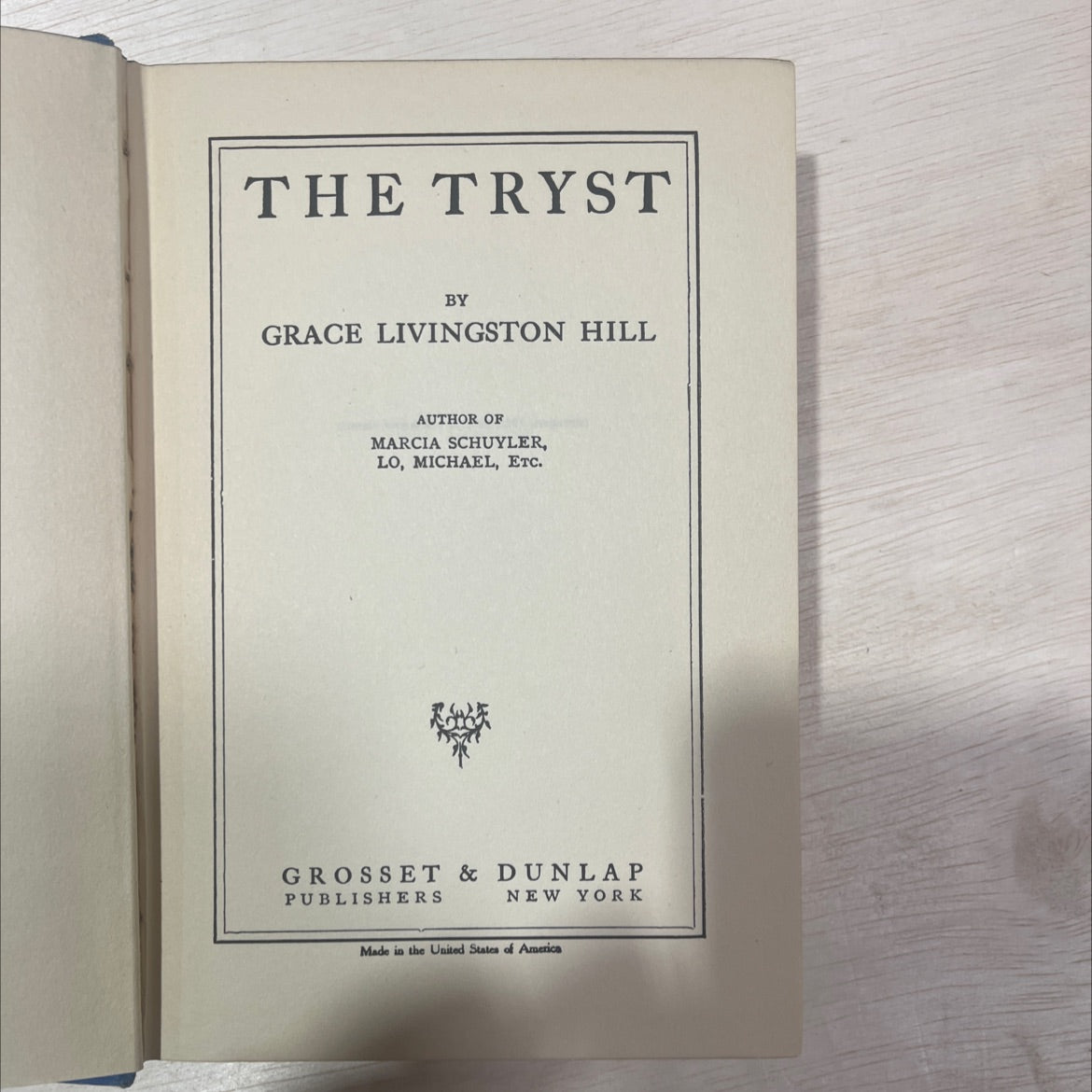 the tryst book, by grace livingston hill, 1921 Hardcover, First Edition, Antique image 2