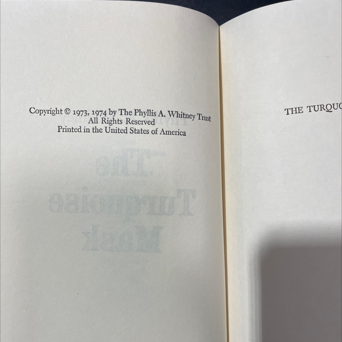 the turquoise mask book, by phyllis a. whitney, 1974 Hardcover image 3