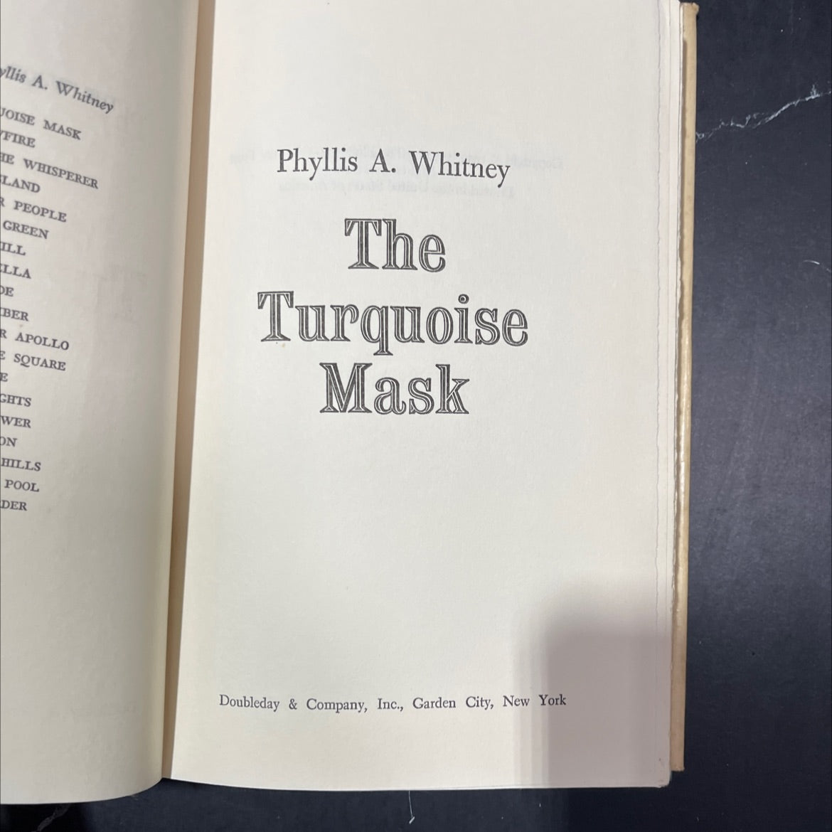 the turquoise mask book, by phyllis a. whitney, 1974 Hardcover image 2