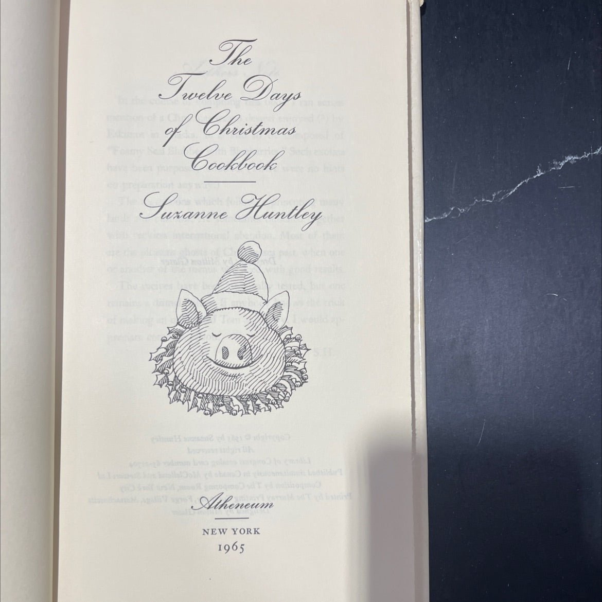 the twelve days of christmas cookbook book, by suzanne huntley, 1965 Hardcover image 2