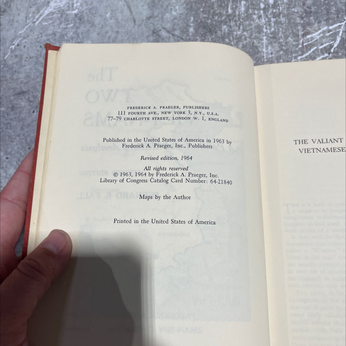 the two viet-nams book, by bernard b. fall, 1964 Hardcover image 3