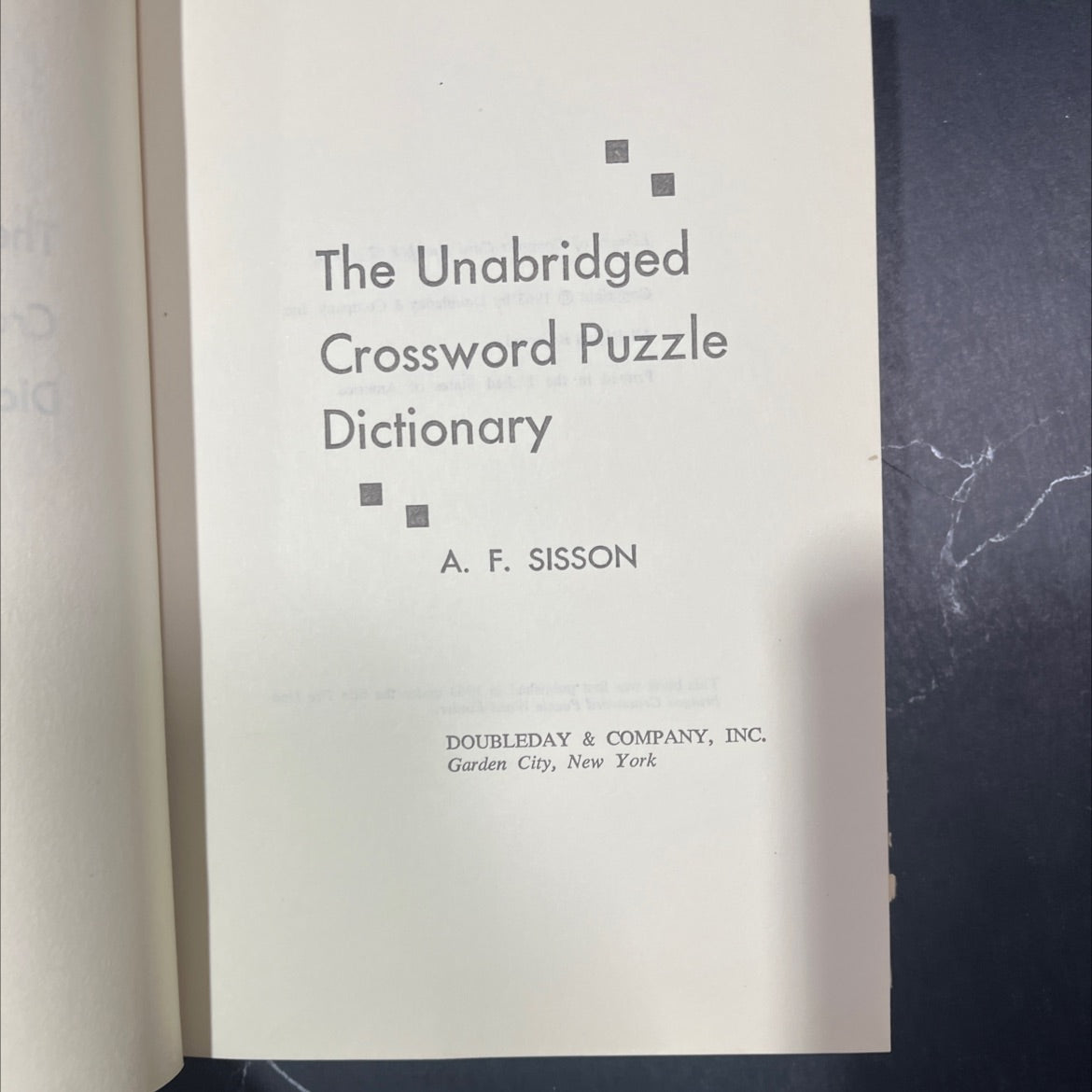 the unabridged crossword puzzle dictionary book, by a. f. sisson, 1963 Hardcover image 2
