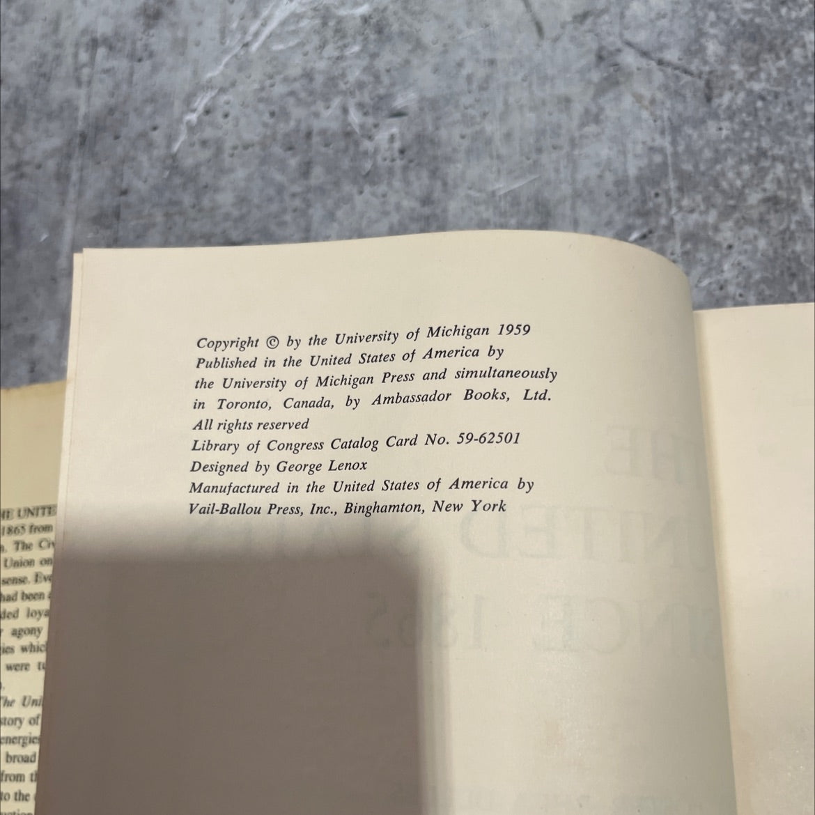 the united states since 1865 book, by foster rhea dulles, 1959 Hardcover image 3