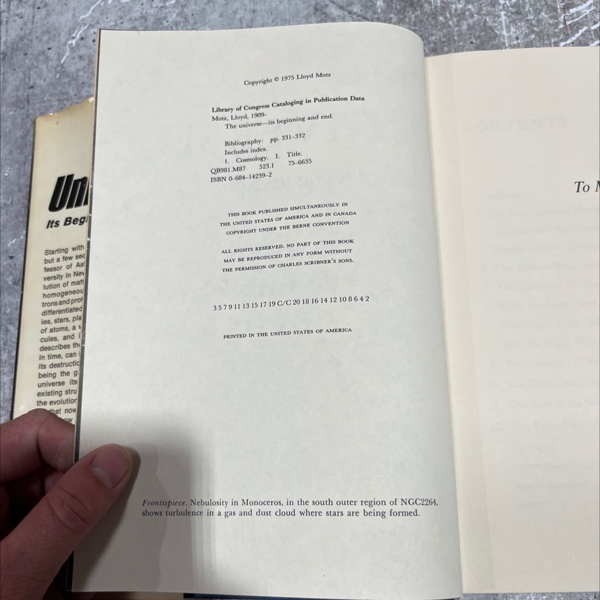 the universe its beginning and end book, by Lloyd Motz, 1975 Hardcover image 3