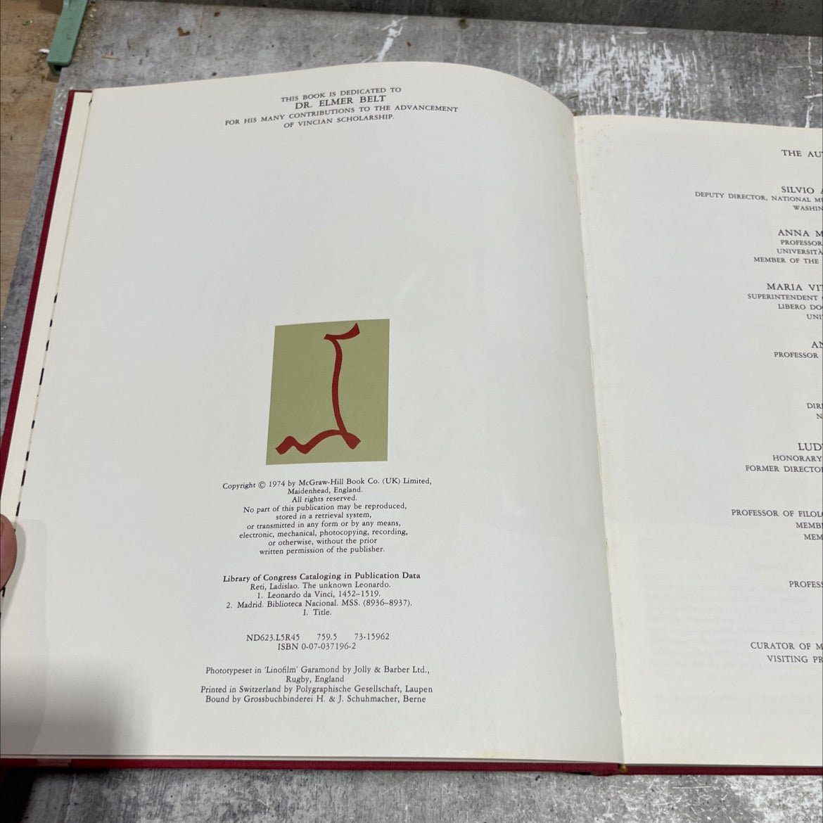 the unknown leonardo book, by ladislao reti, 1974 Hardcover image 3