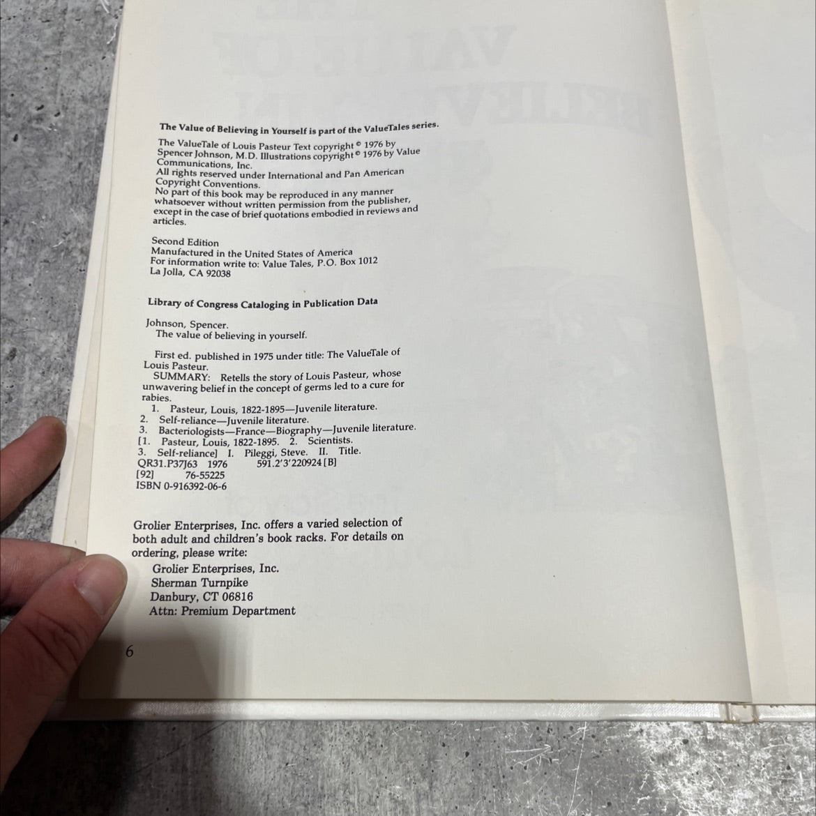 the value of believing in yourself book, by spencer johnson, m.d., 1976 Hardcover image 3