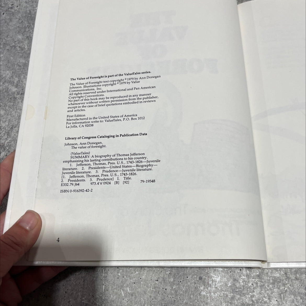 the value of foresight book, by ann donegan johnson, 1979 Hardcover image 3