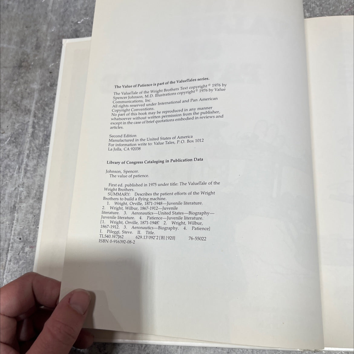 the value of patience book, by spencer johnson, m.d., 1976 Hardcover image 3