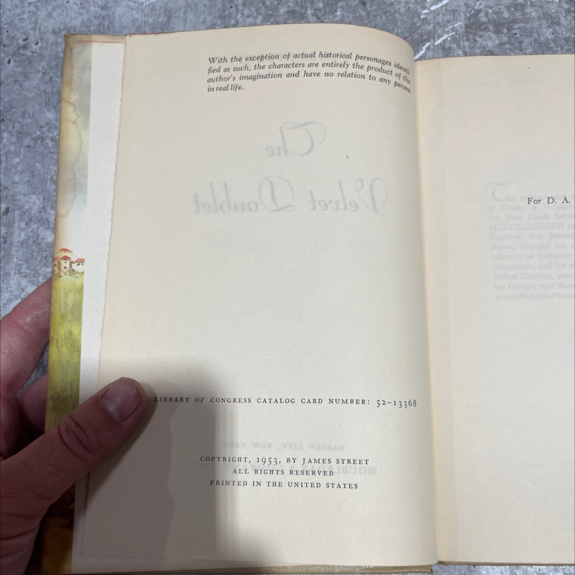 the velvet doublet book, by james street, 1953 Hardcover image 3