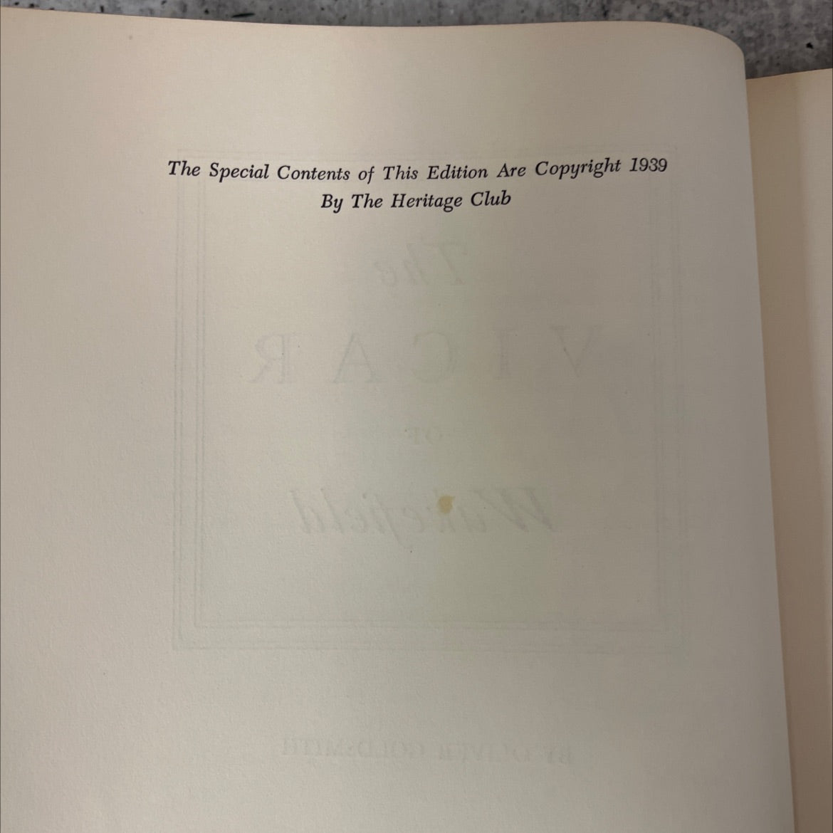 the vicar of wakefield book, by oliver goldsmith, 1939 Hardcover, Vintage image 3