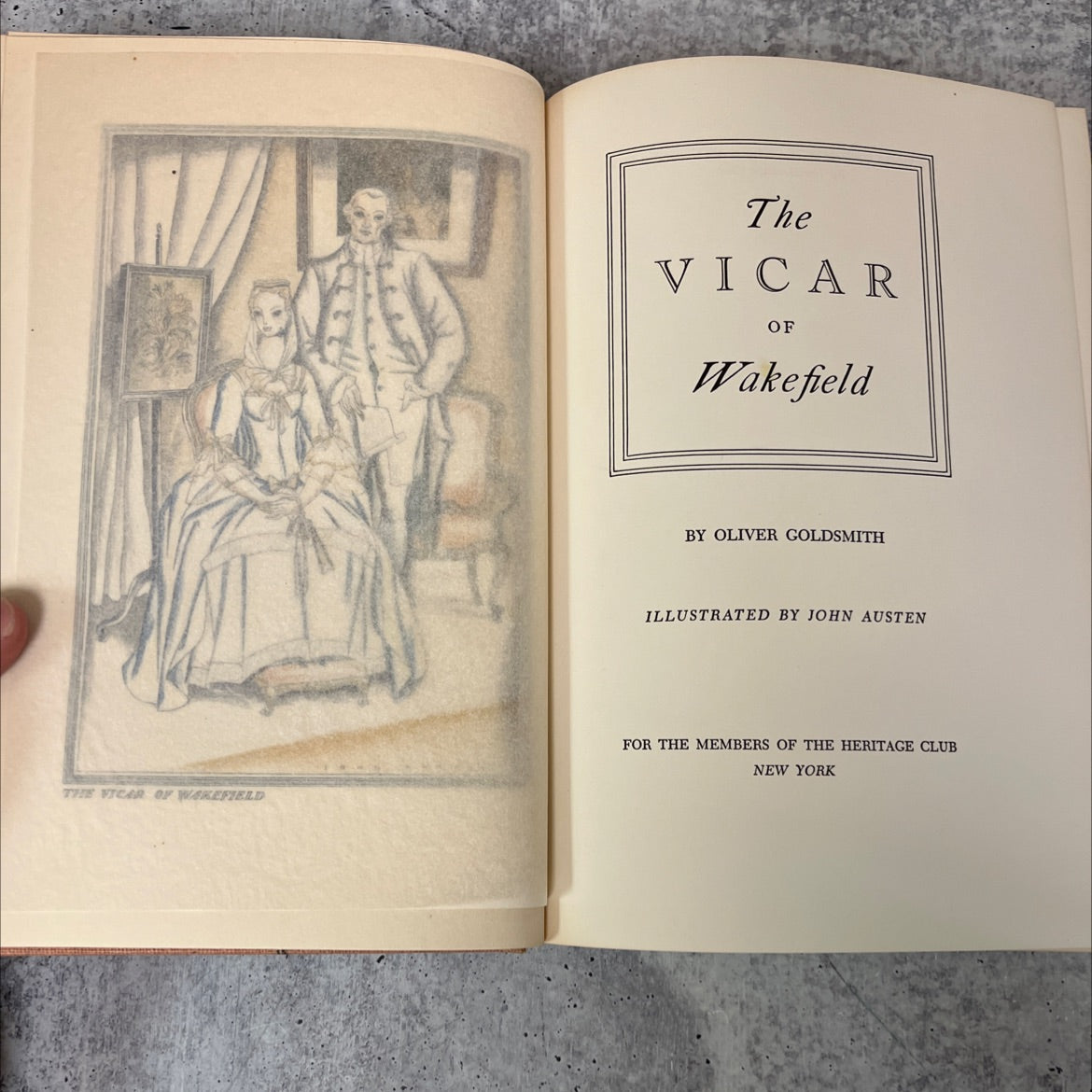 the vicar of wakefield book, by oliver goldsmith, 1939 Hardcover, Vintage image 2