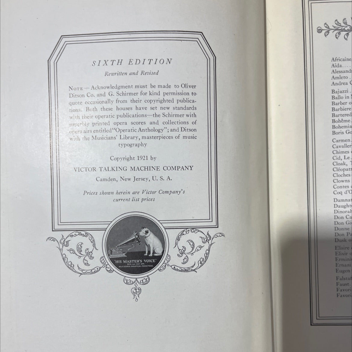 the victrola book of the opera stories of the operas with illustrations & descriptions of victor opera records book, by image 3