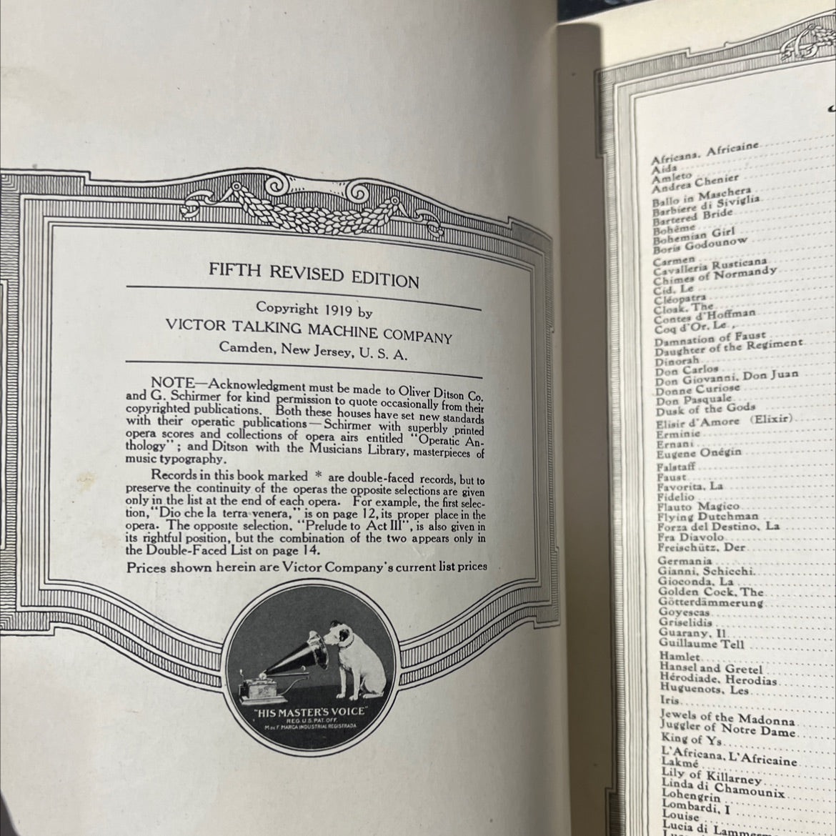 the victrola book of the opera book, by samuel holland rous, 1919 Hardcover image 3