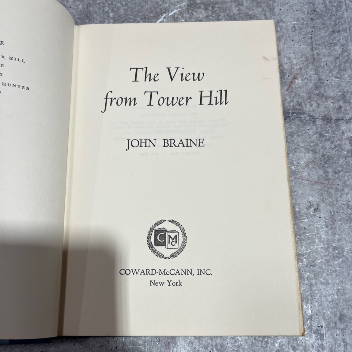 the view from tower hill book, by john braine, 1971 Hardcover image 2