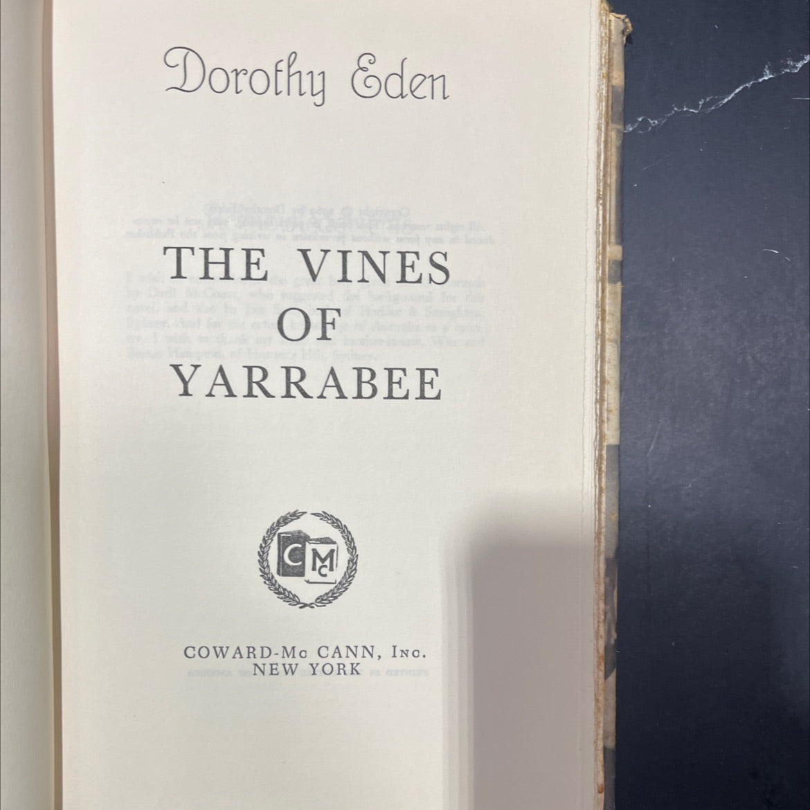 the vines of yarrabee book, by dorothy eden, 1969 Hardcover image 2