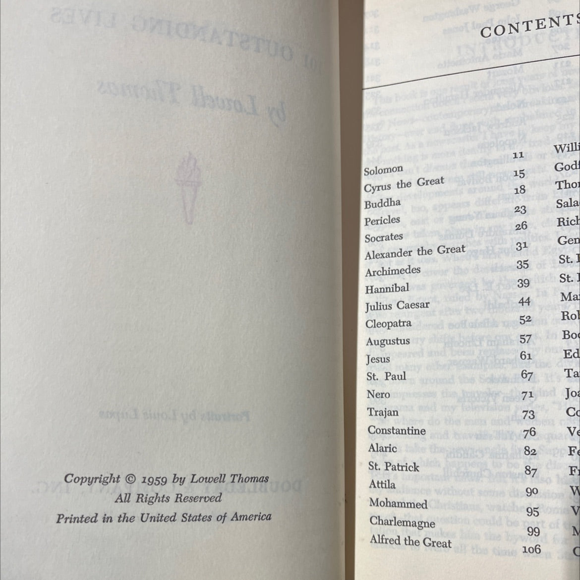 the vital spark con 101 outstanding lives book, by Lowell Thomas, 1959 Hardcover image 3