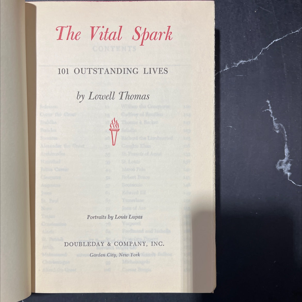 the vital spark con 101 outstanding lives book, by Lowell Thomas, 1959 Hardcover image 2
