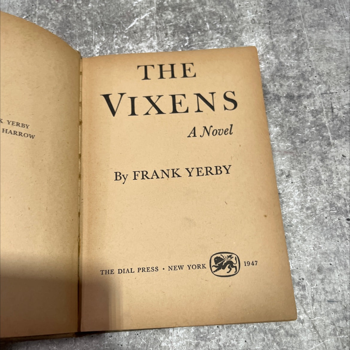 the vixens book, by frank yerby, 1947 Hardcover image 2
