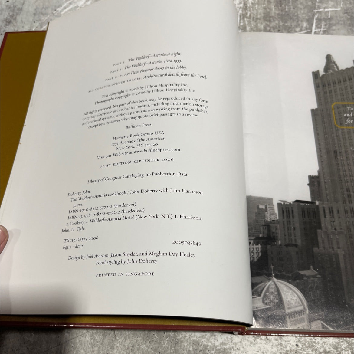 the waldorf astoria cookbook book, by john doherty with john harrisson, 2006 Hardcover image 3