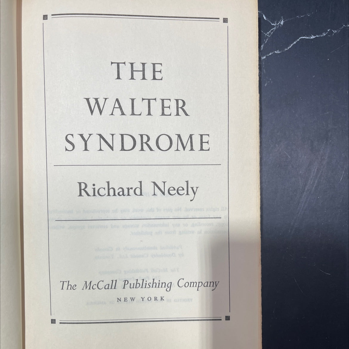 the walter syndrome book, by Richard Neely, 1970 Hardcover image 2